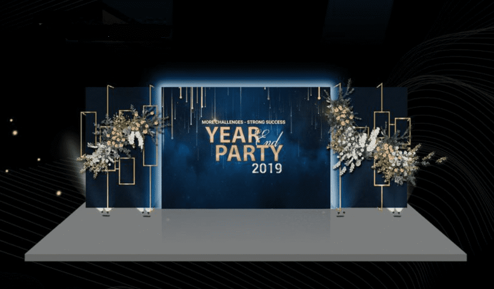 Phông Nền Year End Party Mang Phong Cách Tương Lai Độc Đáo